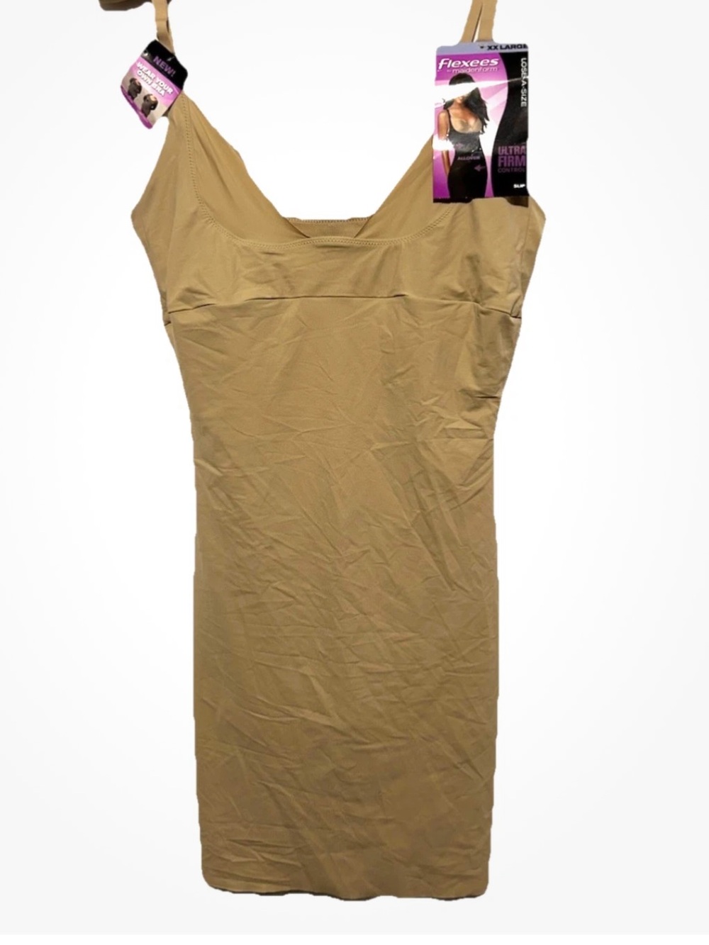 Flexees By Maidenform Body Shaper XXL Smoother Slip Ultra Firm Control Beige NWT